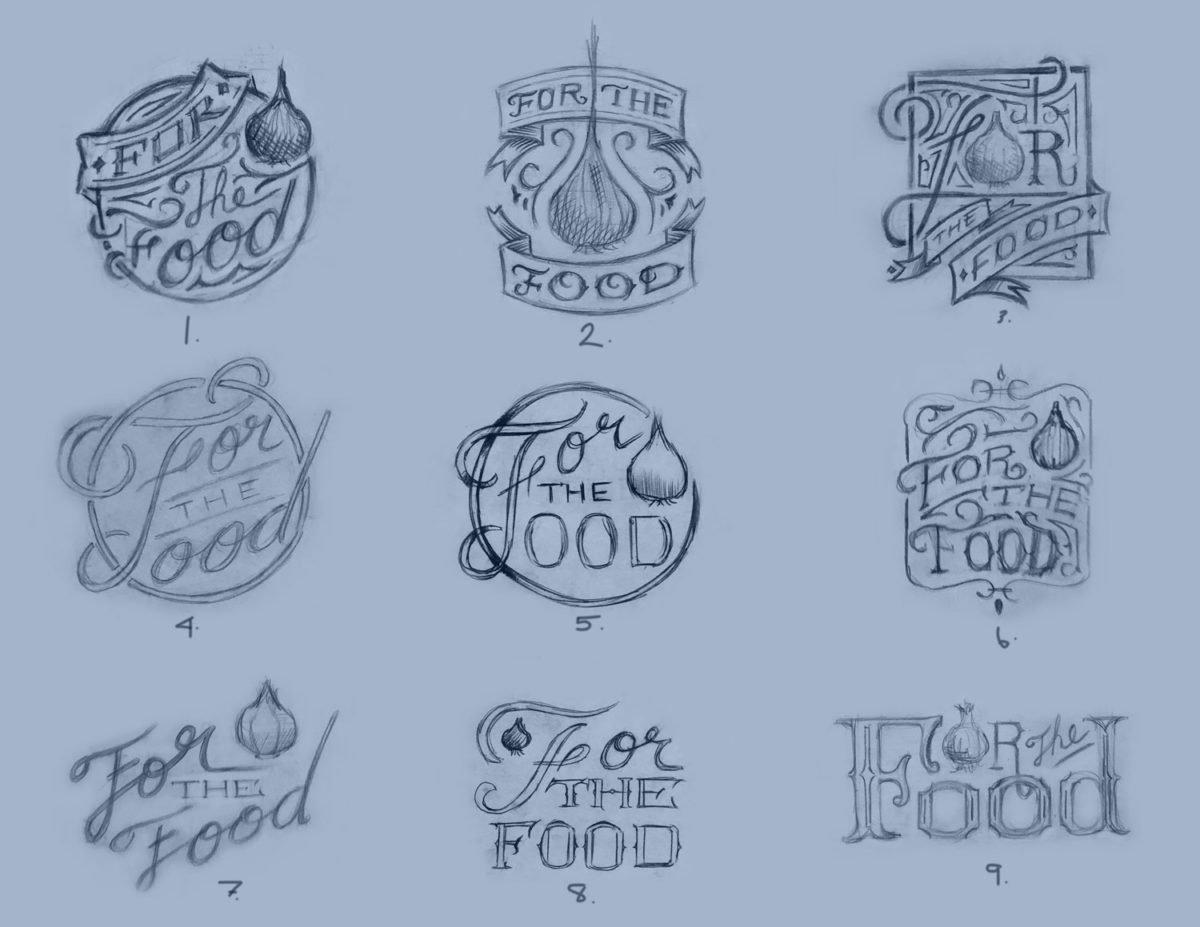 Case Study: For The Food. Pencil Sketches